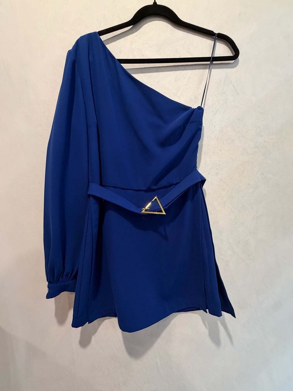 Amanda Uprichard Santos Romper Size S Royal Blue One Shoulder MSRP $260